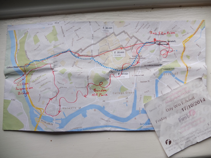Map of my walk through Bristol